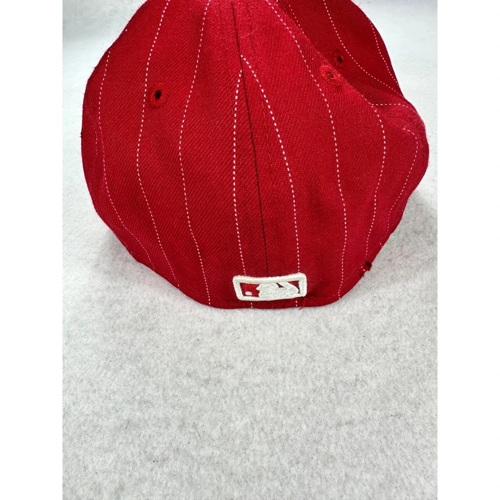 New Era 59FIFTY NY Yankees Fitted Hat Red Pinstripe Youth Size 6 3/4 MLB Cap